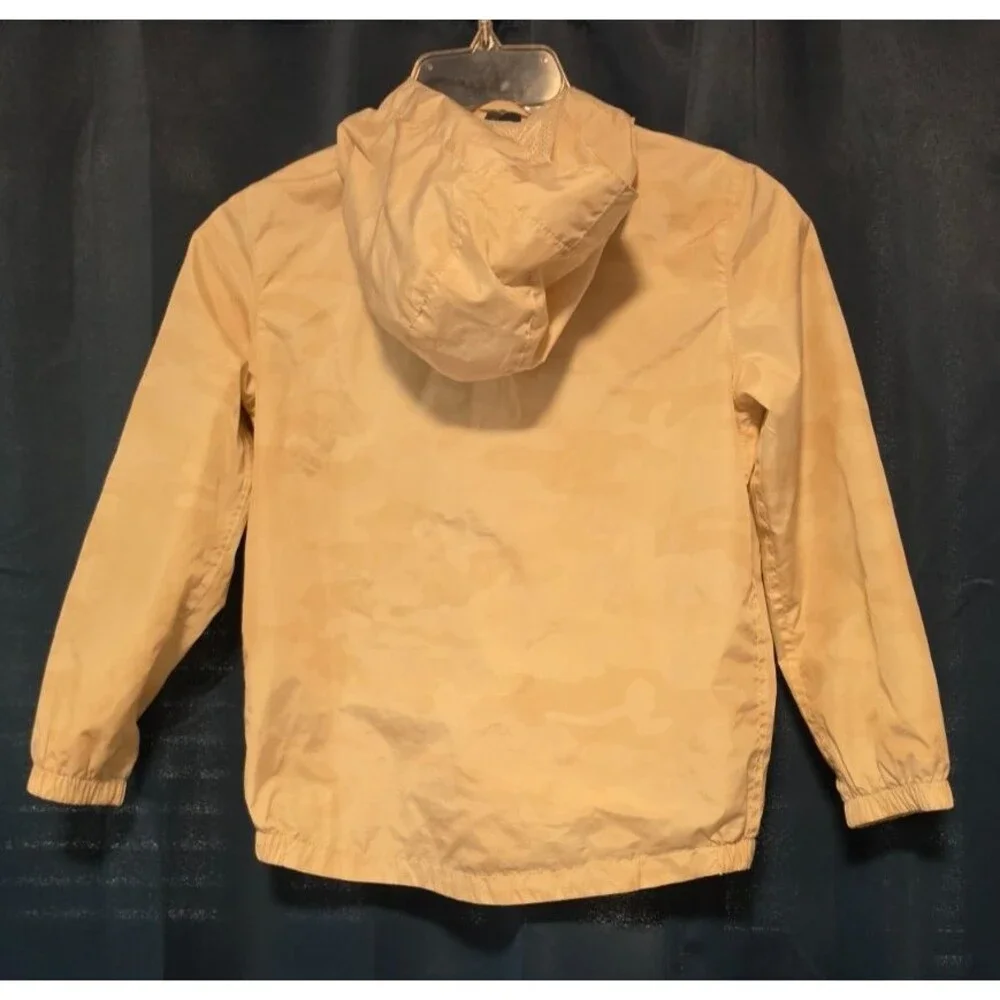 Gap Kids Beige Neutral Camo Rain Coat Jacket Hooded Small 6/7 Pockets